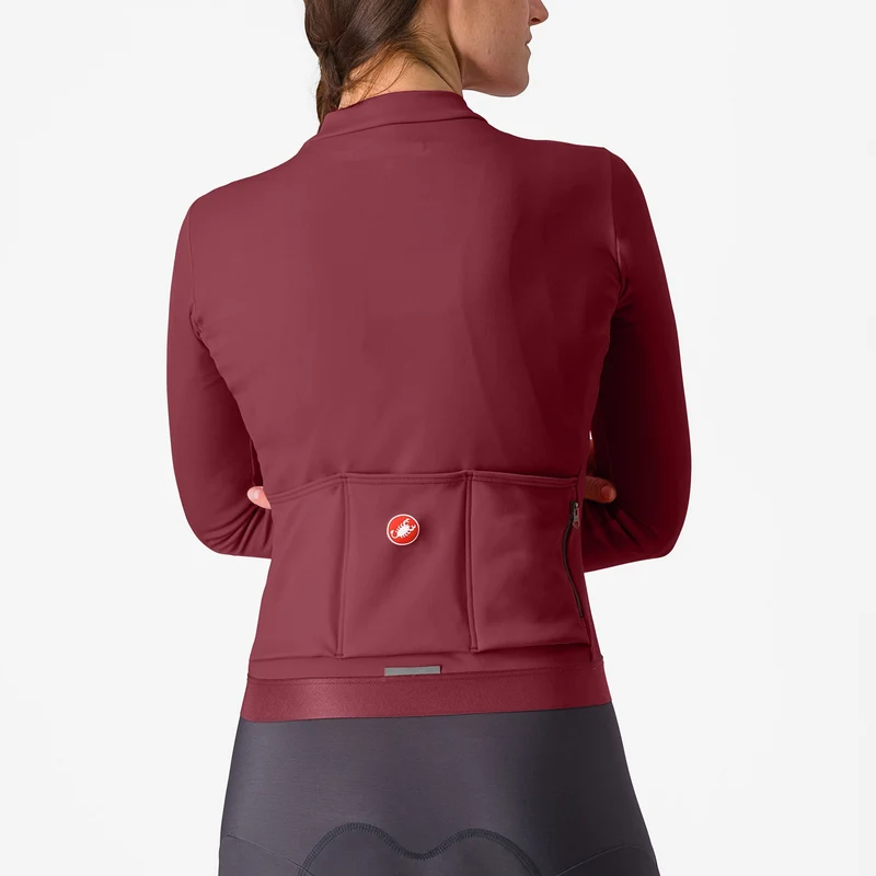 Maglia donna maniche lunghe Castelli Espresso Thermal - Bordeaux