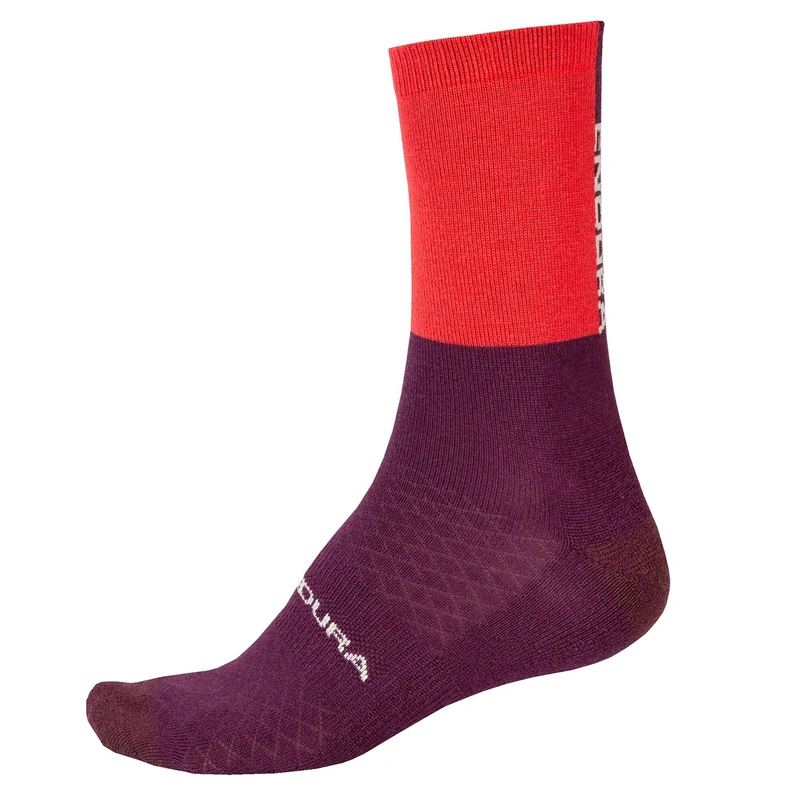 Calze Endura Baabaa Merino Winter - Rosso viola
