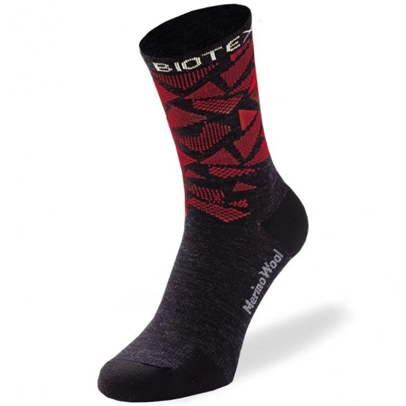 Calze Biotex Merino - Nero rosso