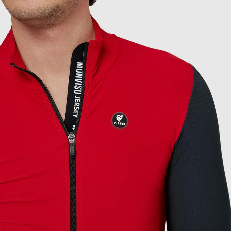 Maglia maniche lunghe Pissei Monviso - Rosso grigio
