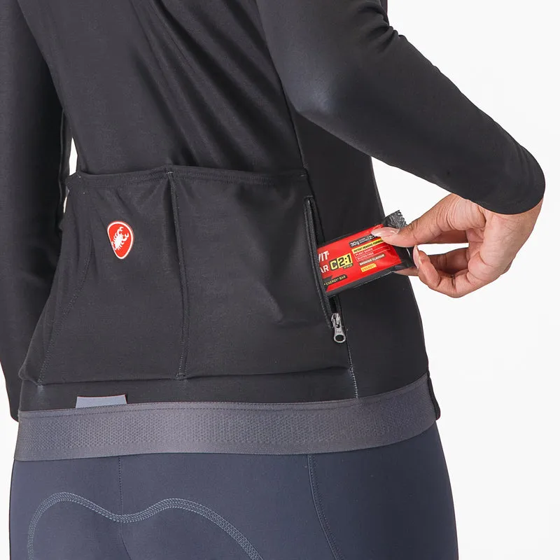 Maglia donna maniche lunghe Castelli Espresso Thermal - Nero