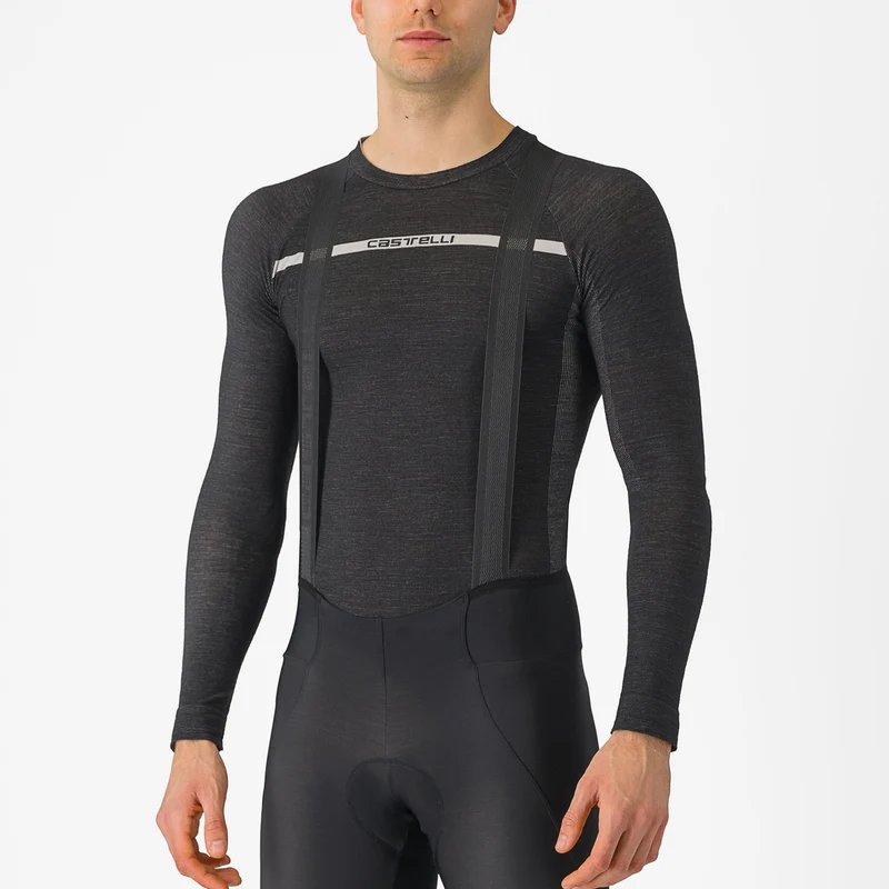 Maglia intima maniche lunghe Castelli Merino Seamless - Nero