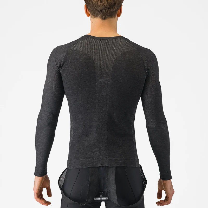 Maglia intima maniche lunghe Castelli Merino Seamless - Nero