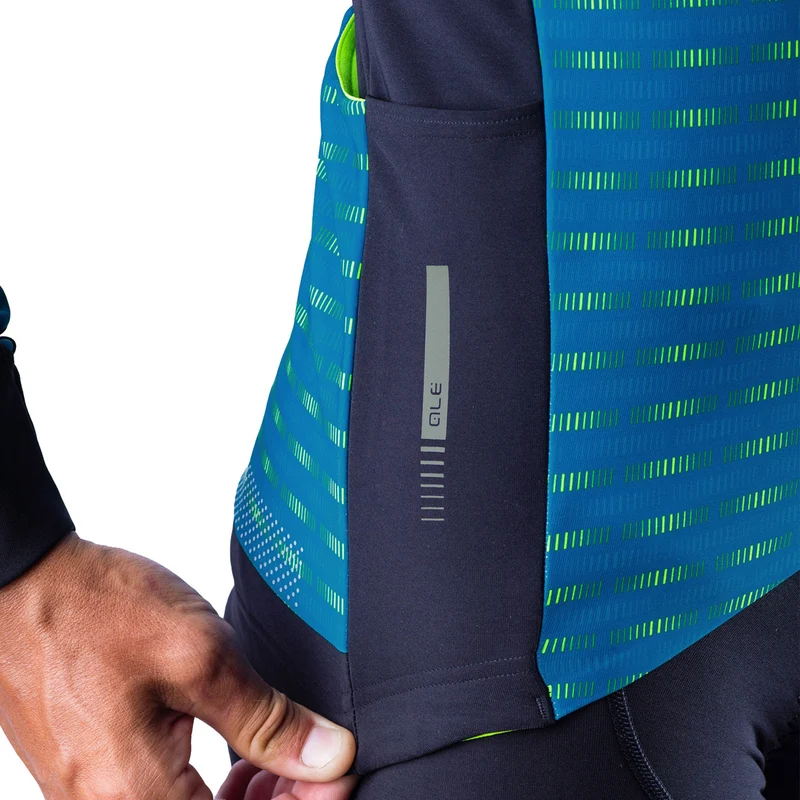 Maglia maniche lunghe Ale PRR Green Road - Blu giallo