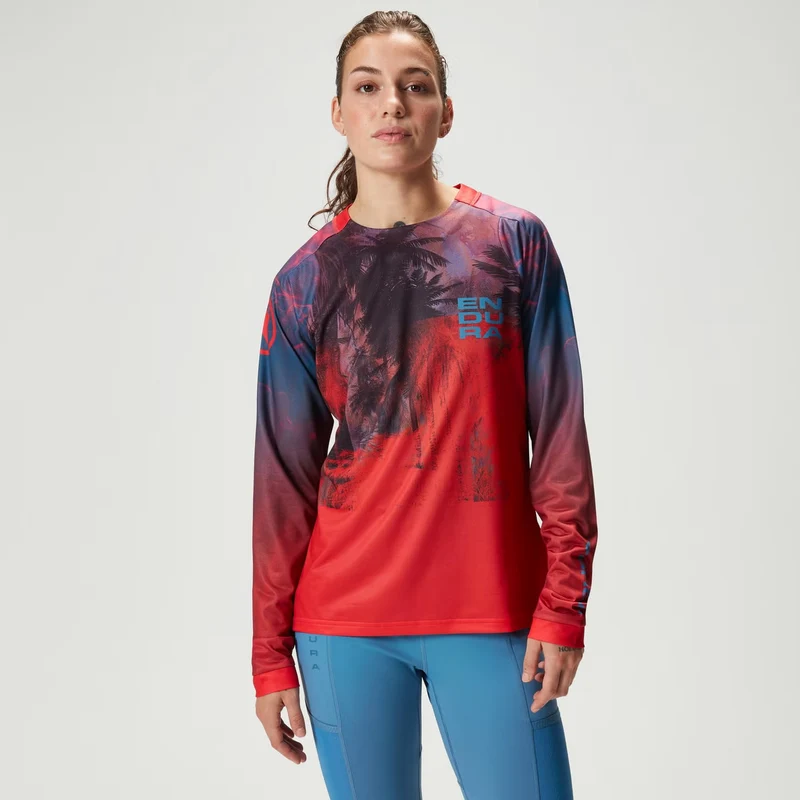 Maglia maniche lunghe donna Endura Tropical Tee LTD - Rosso