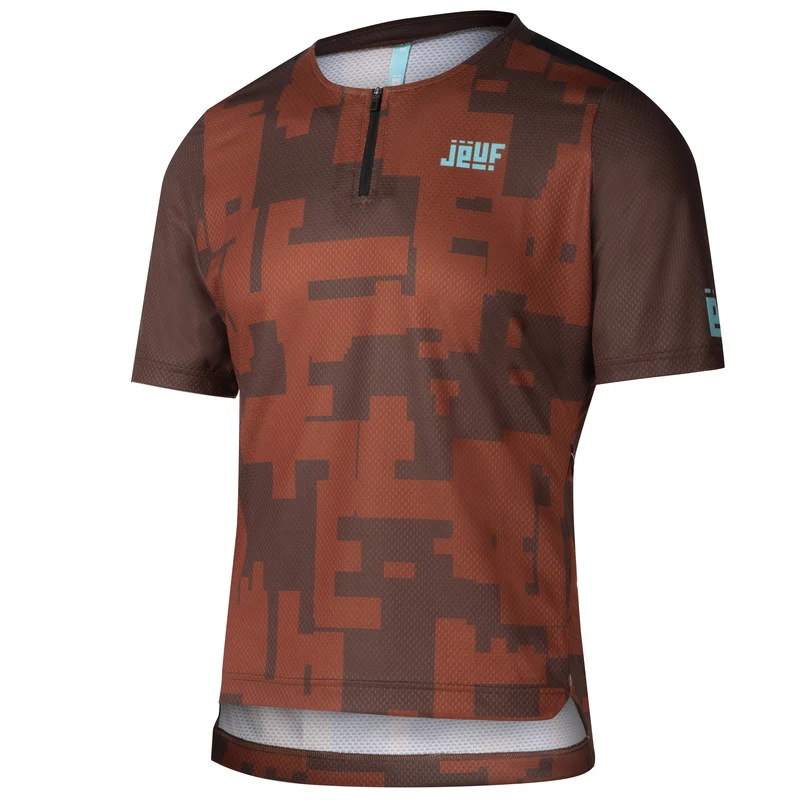 Maglia Jëuf Pro Gravel con zip - Marrone