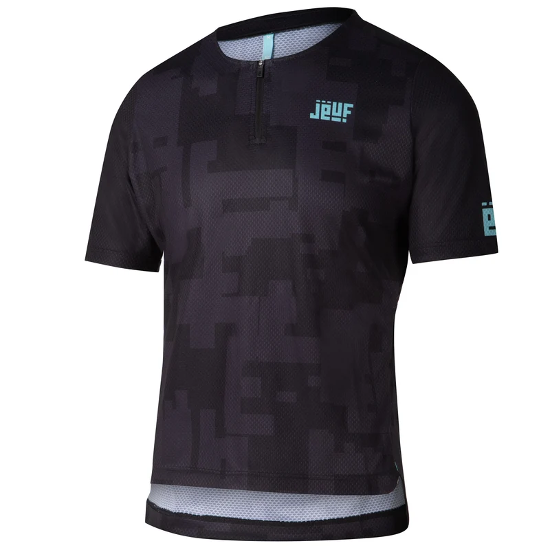 Maglia Jëuf Pro Gravel con zip - Nero