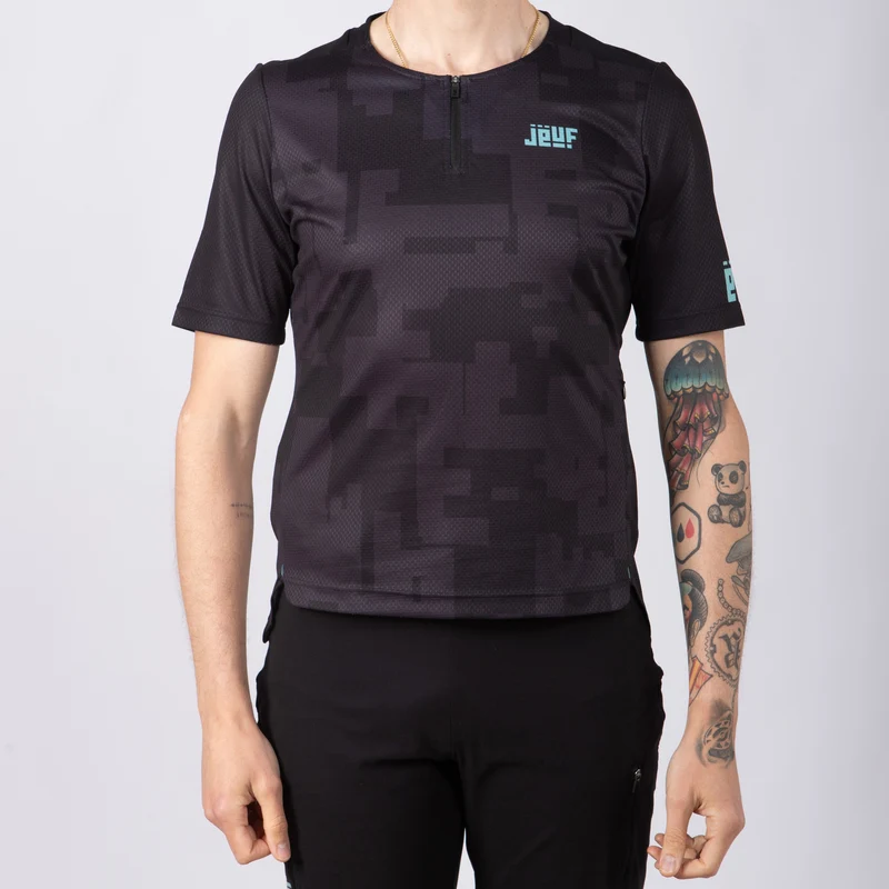 Maglia Jëuf Pro Gravel con zip - Nero