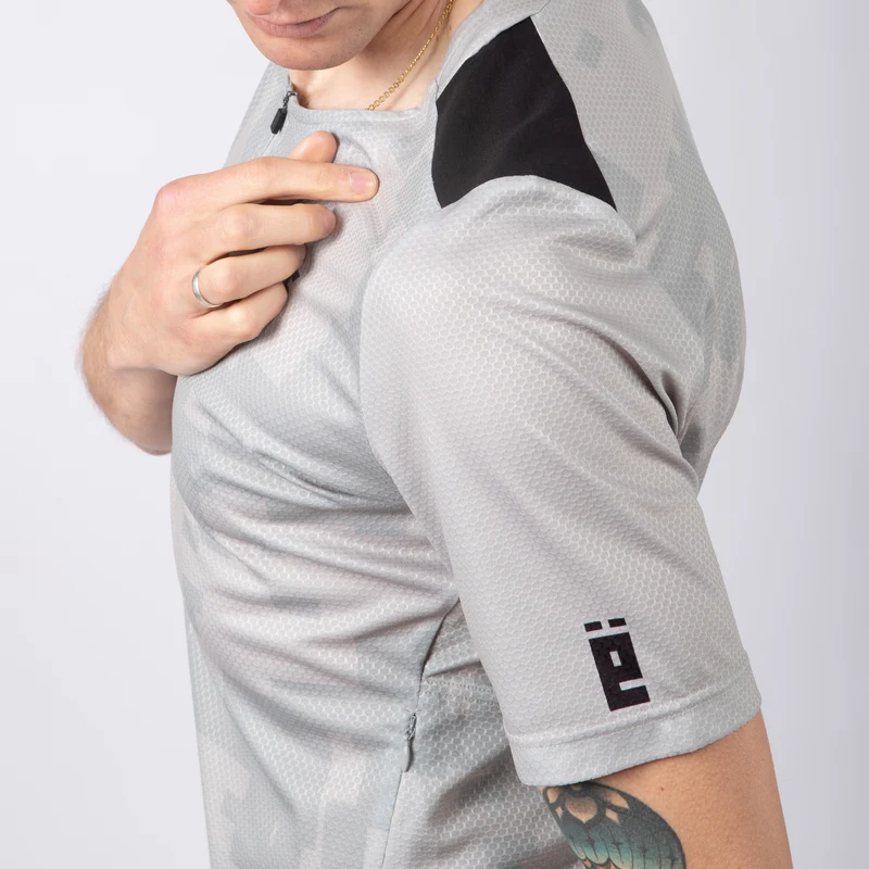 Maglia Jëuf Pro Gravel con zip - Grigio