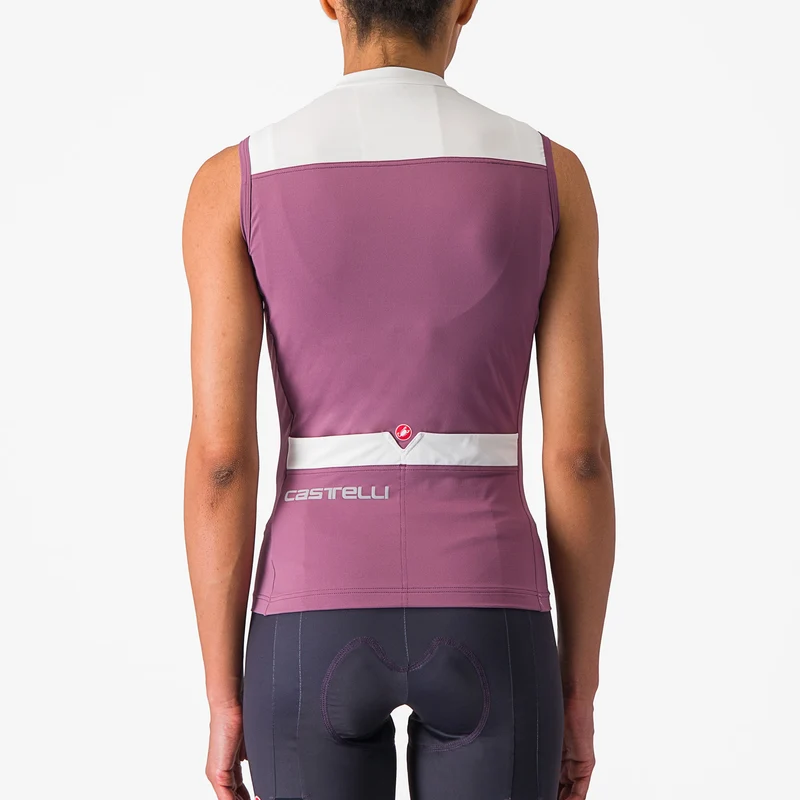 Maglia donna senza maniche Castelli Solaris - Bianco viola