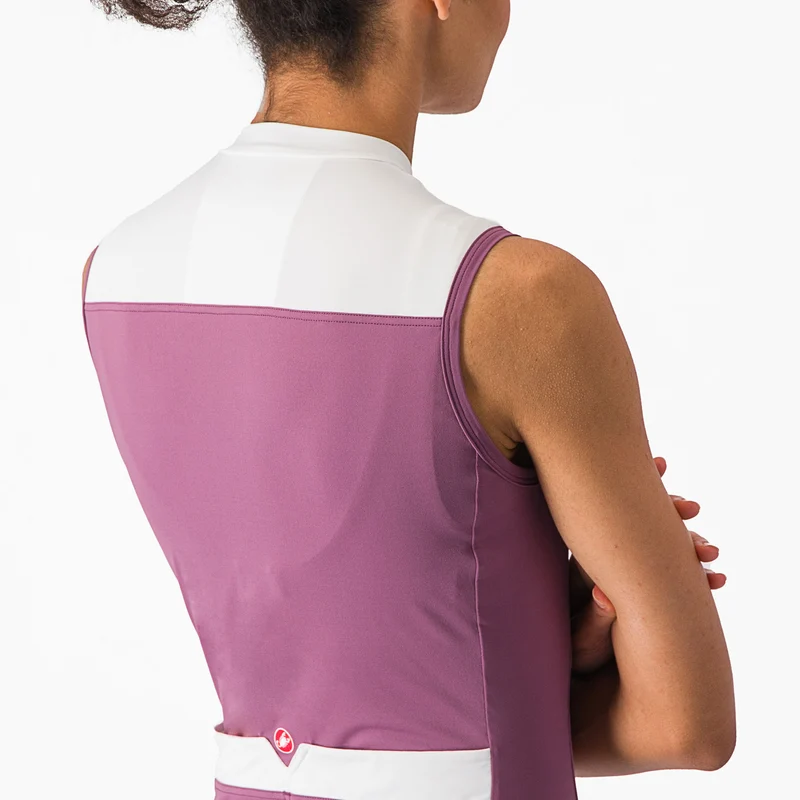 Maglia donna senza maniche Castelli Solaris - Bianco viola