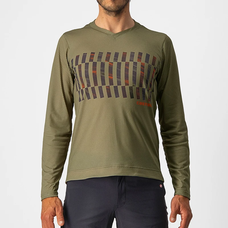 Maglia maniche lunghe Castelli Trail Tech Tee - Verde scuro