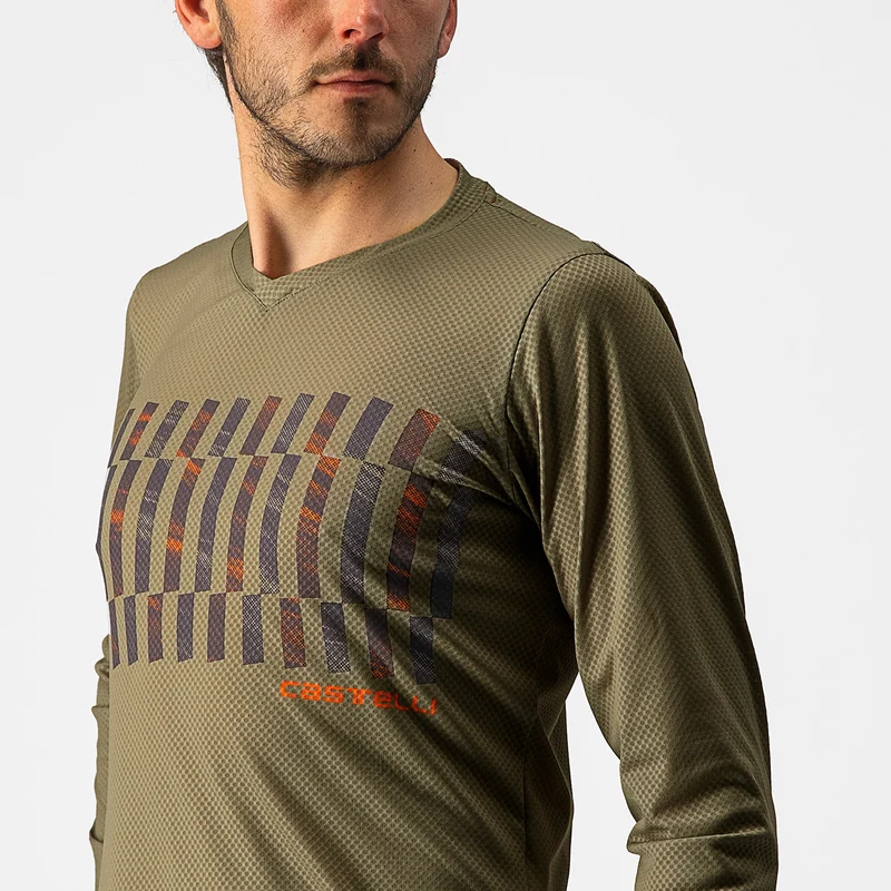 Maglia maniche lunghe Castelli Trail Tech Tee - Verde scuro