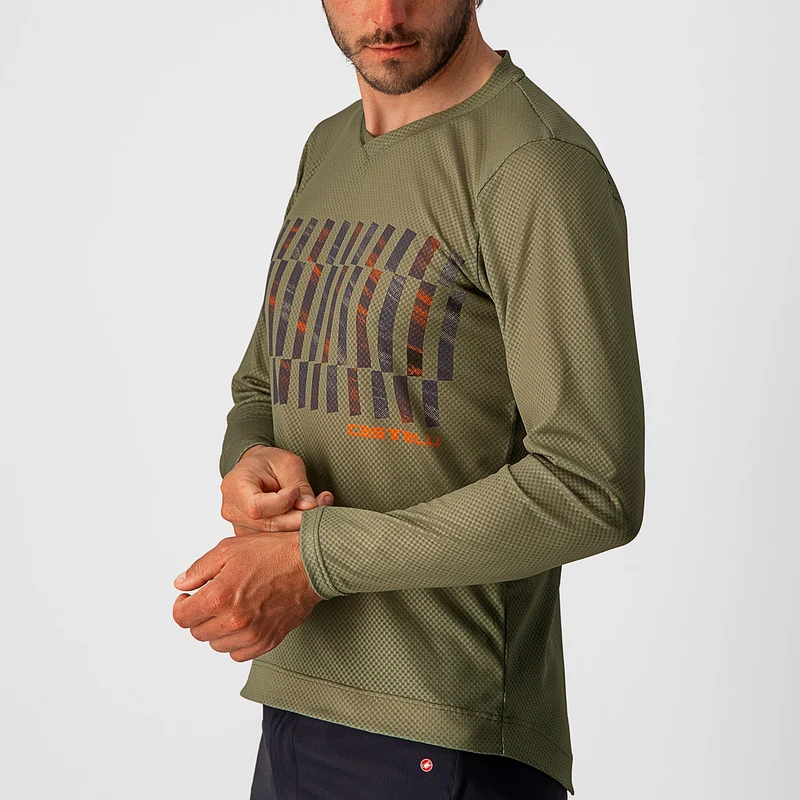 Maglia maniche lunghe Castelli Trail Tech Tee - Verde scuro