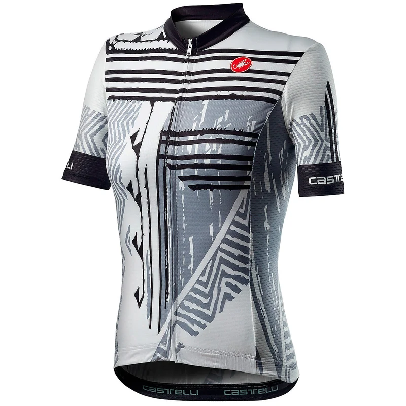 Maglia donna Castelli Astratta - Bianco nero
