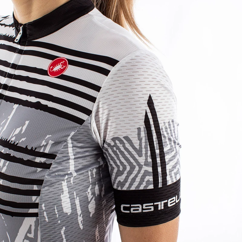 Maglia donna Castelli Astratta - Bianco nero